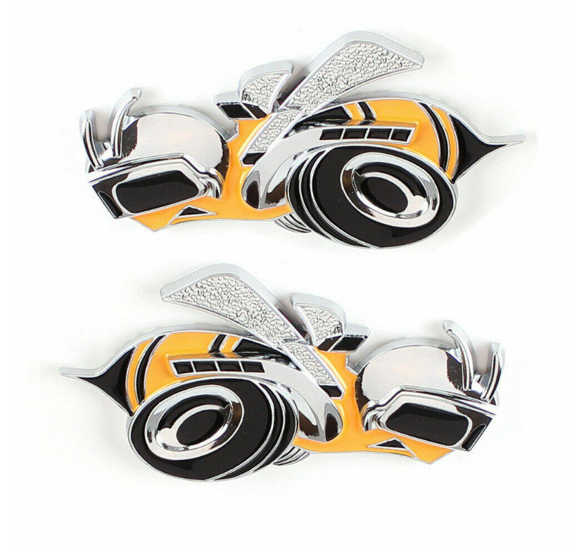 2PCS 3D Alloy Hornets Emblem Bee Car Badge Sticker
