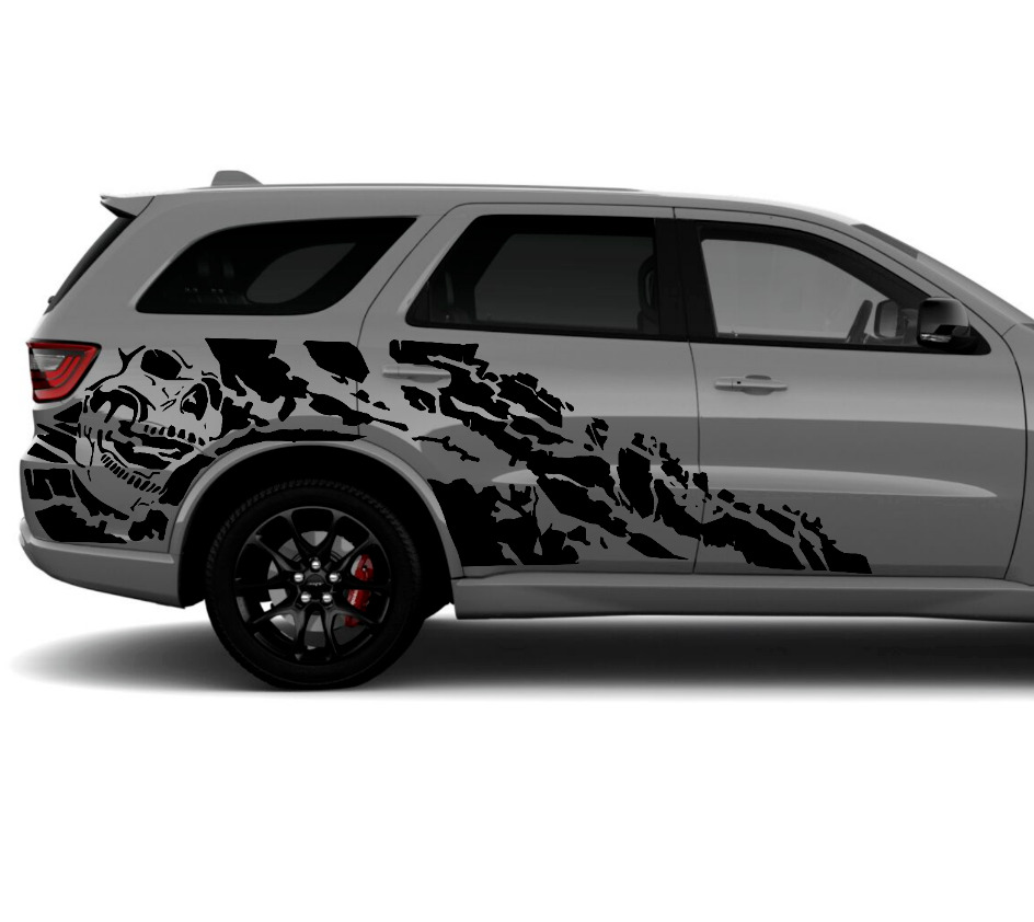 Wrap nightmare Graphics for Dodge Durango rear fender door Design Sticker skull