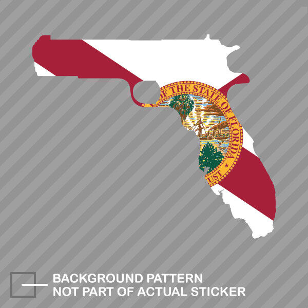 Gunshine Florida State Gun Shape Sticker Decal Vinyl FL Sunshine Guns 2A
