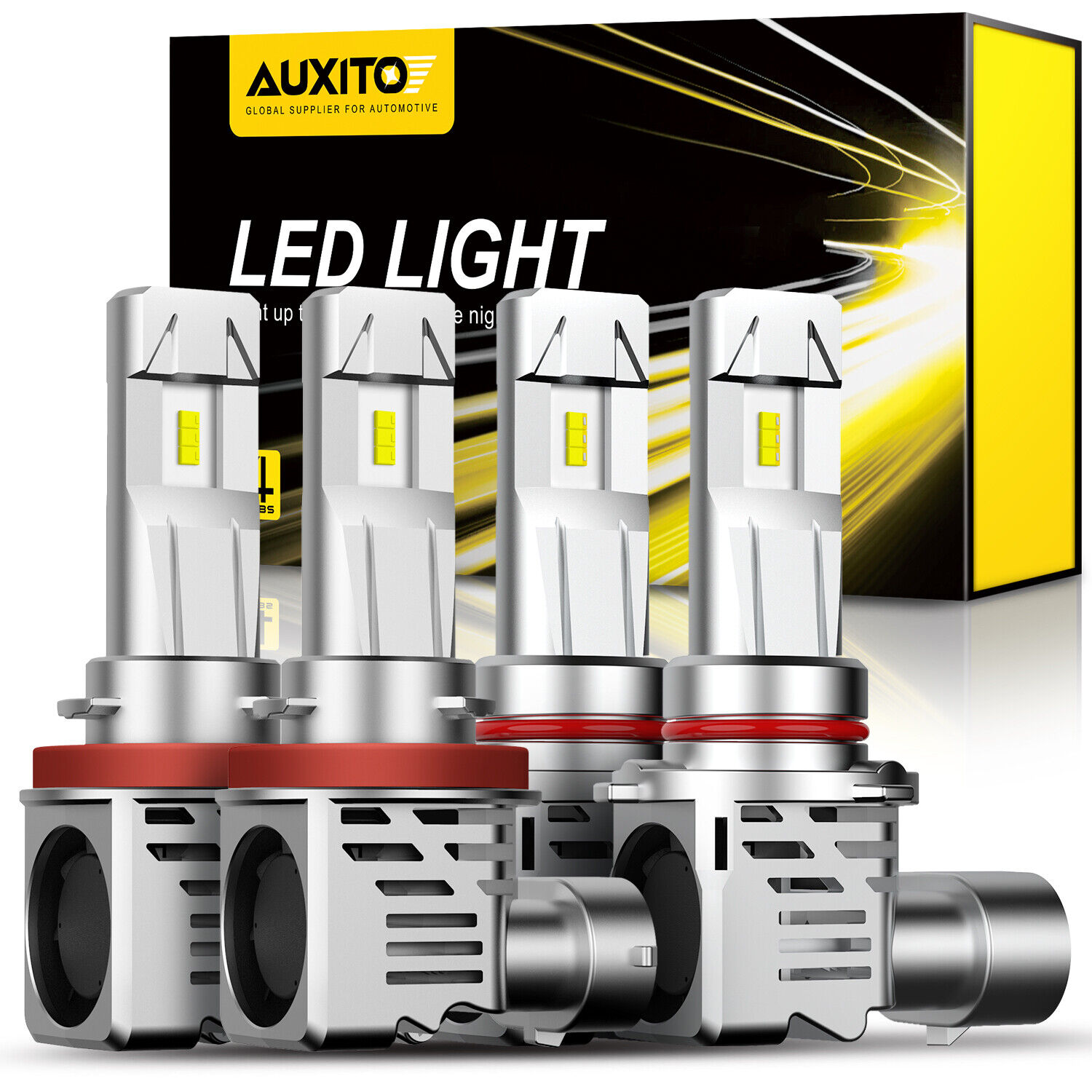 4x 9005+H11 LED Headlight Combo High Low Beam Bulbs Kit Super White Bright Lamps