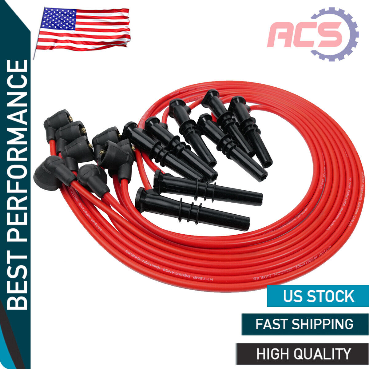 Set of 8 Spark Plug Wires For 1996-1999 Ford F-150 F-250 Lincoln Mercury 4.6L V8