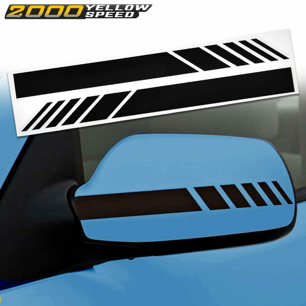 Fit For Rearview Mirror 5D Sticker Vinyl Black Stripe Decal Car Accessories 