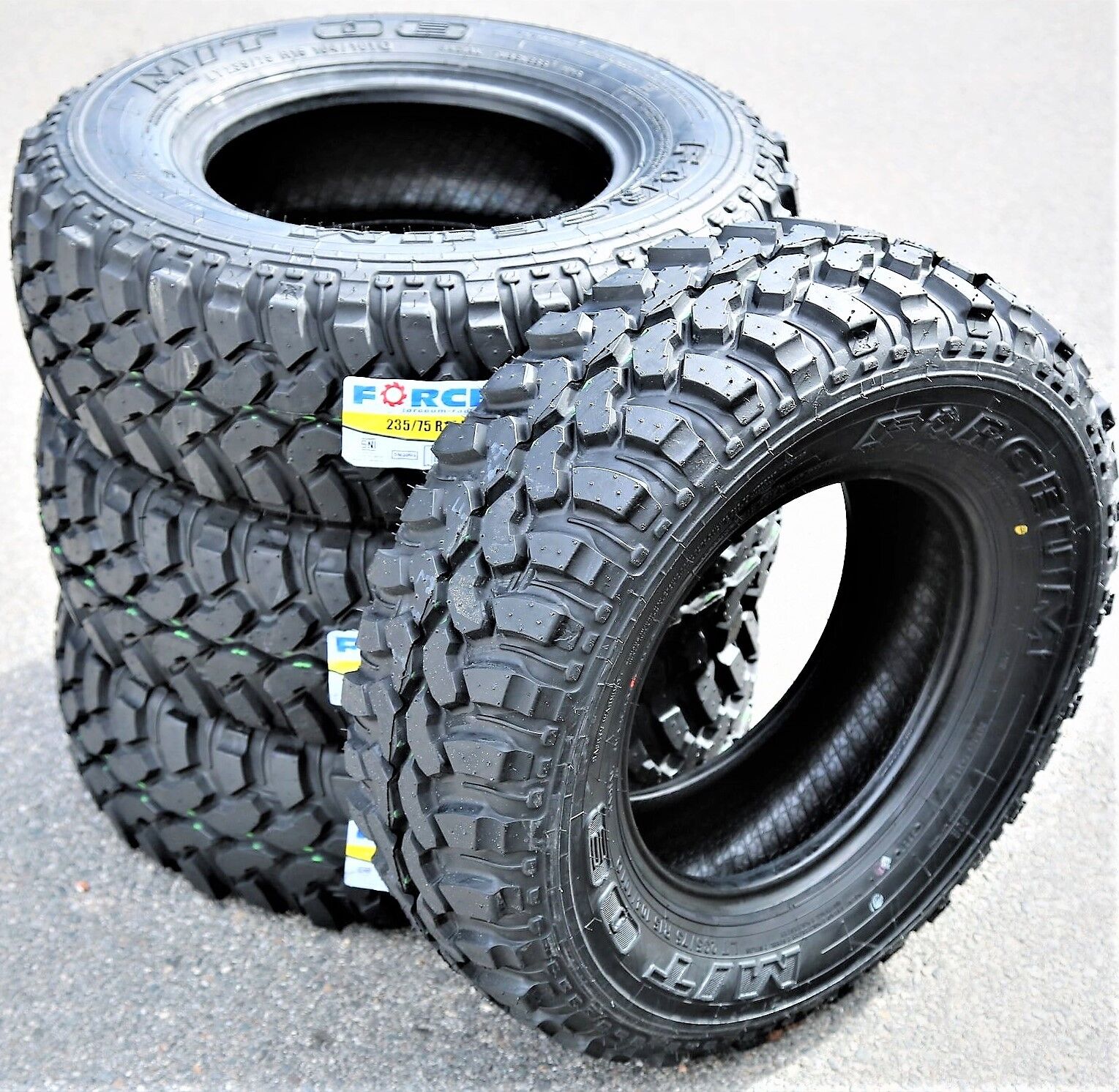 4 New Forceum M/T 08 LT 235/75R15 Load C 6 Ply MT Mud Tires