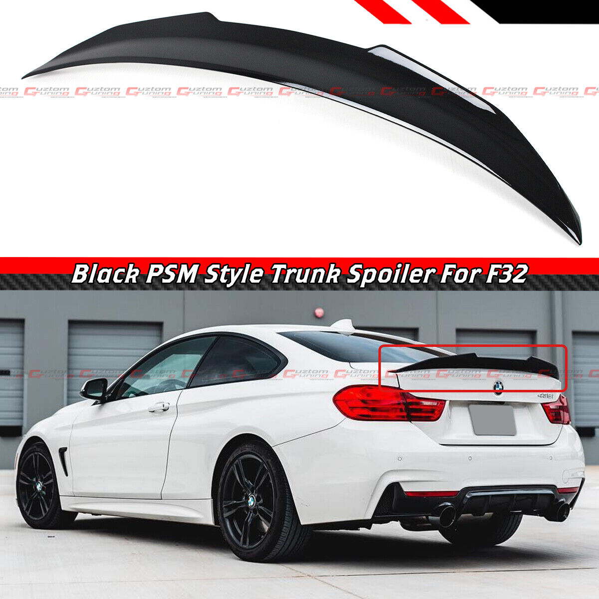For 14-20 BMW F32 428i 430i 435i 440i PSM Style Glossy Black Trunk Spoiler Wing
