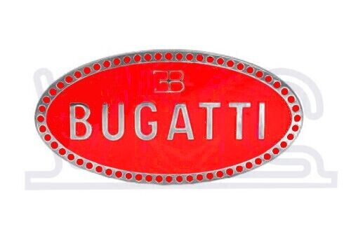 Early Bugatti Radiator Grille Badge Emblem Customize Brass Chrome Enamel RED
