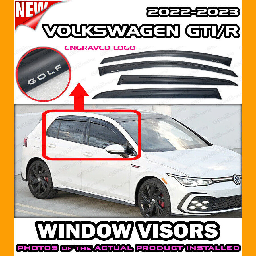 WINDOW VISORS for 2022 → 2023 Volkswagen GTI Golf R / DEFLECTOR RAIN GUARD VENT