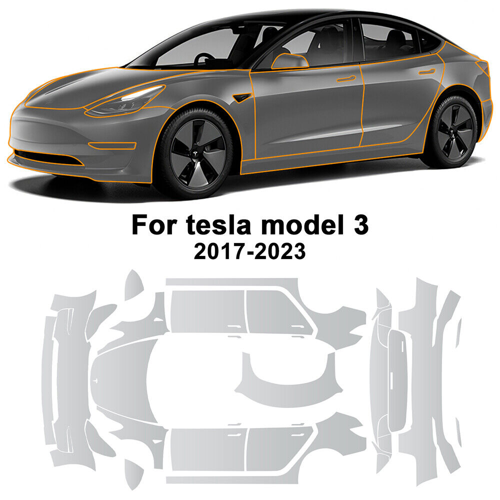 Full Car Precut Paint Protection Film PPF Clear Bra For Tesla Model 3 2017-2023