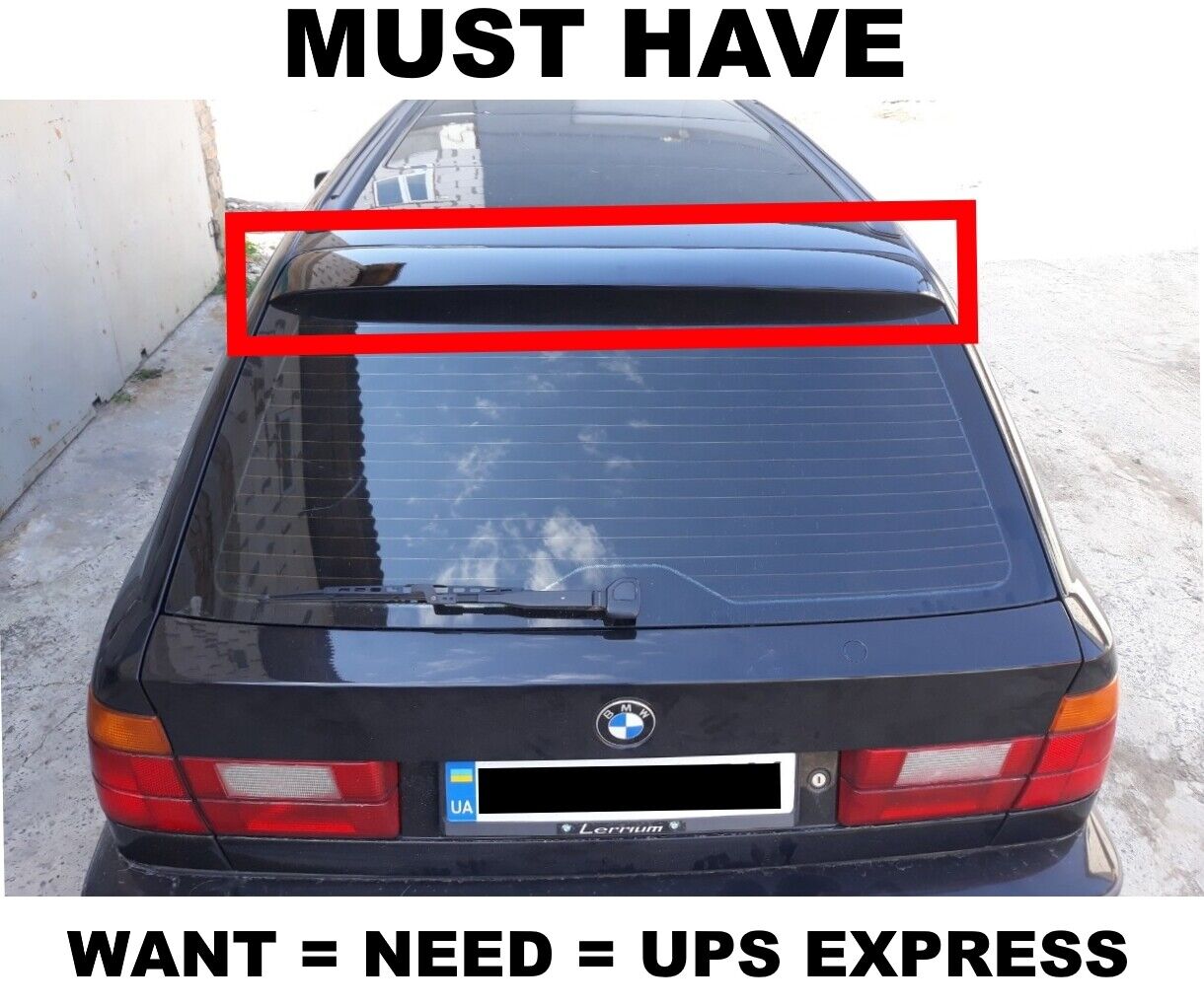 BMW E34 Spoiler lip Rear wagon Roof Spoiler Wing bmw 34 Touring e34 window pad