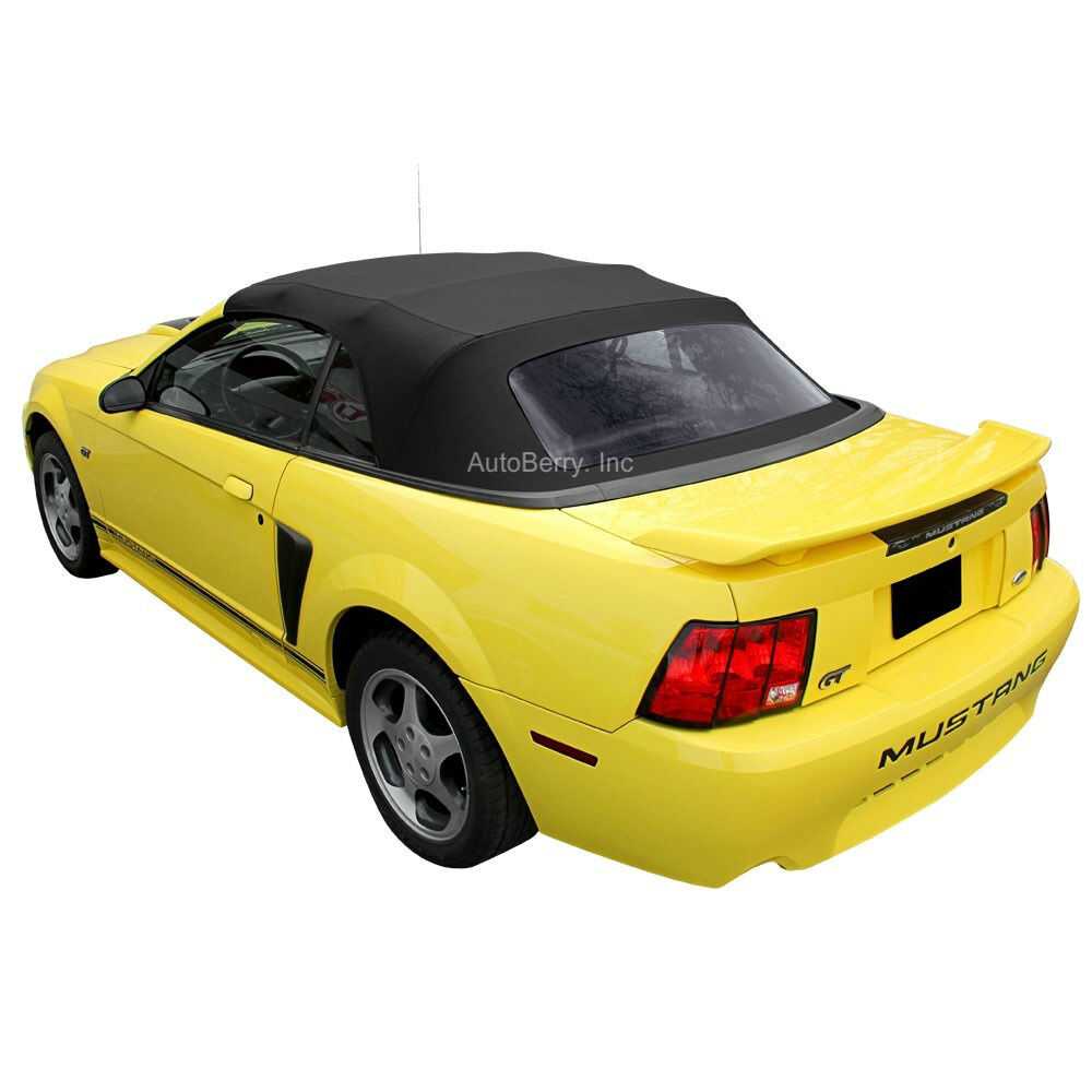 Ford Mustang Convertible Top Replacement & Plastic Window 1994-2004 Black 