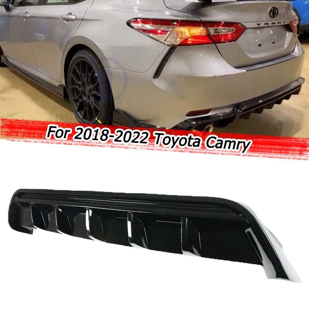 For 18-22 Toyota Camry SE XSE GT Shark Fin Glossy Black Rear Bumper Diffuser New