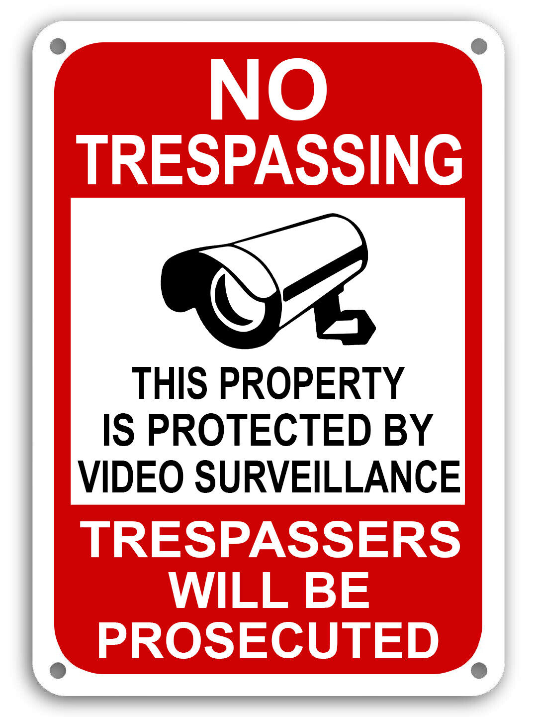 Property Protected By Video Surveillance Warning Security Camera Sign cctv 7x11