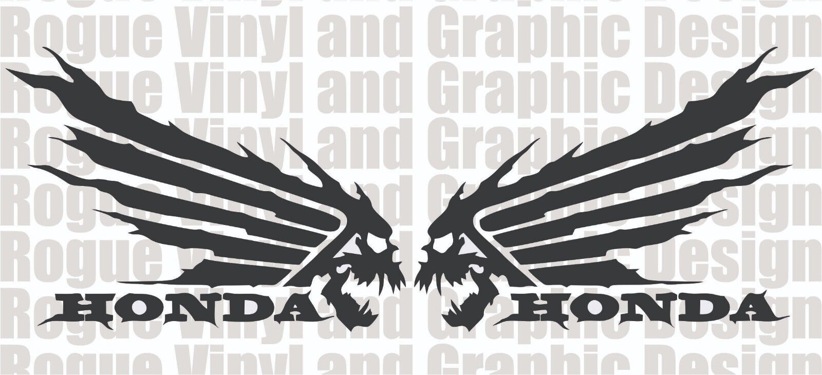 Honda Wings (skulls) Logo Decal / Sticker - Pair