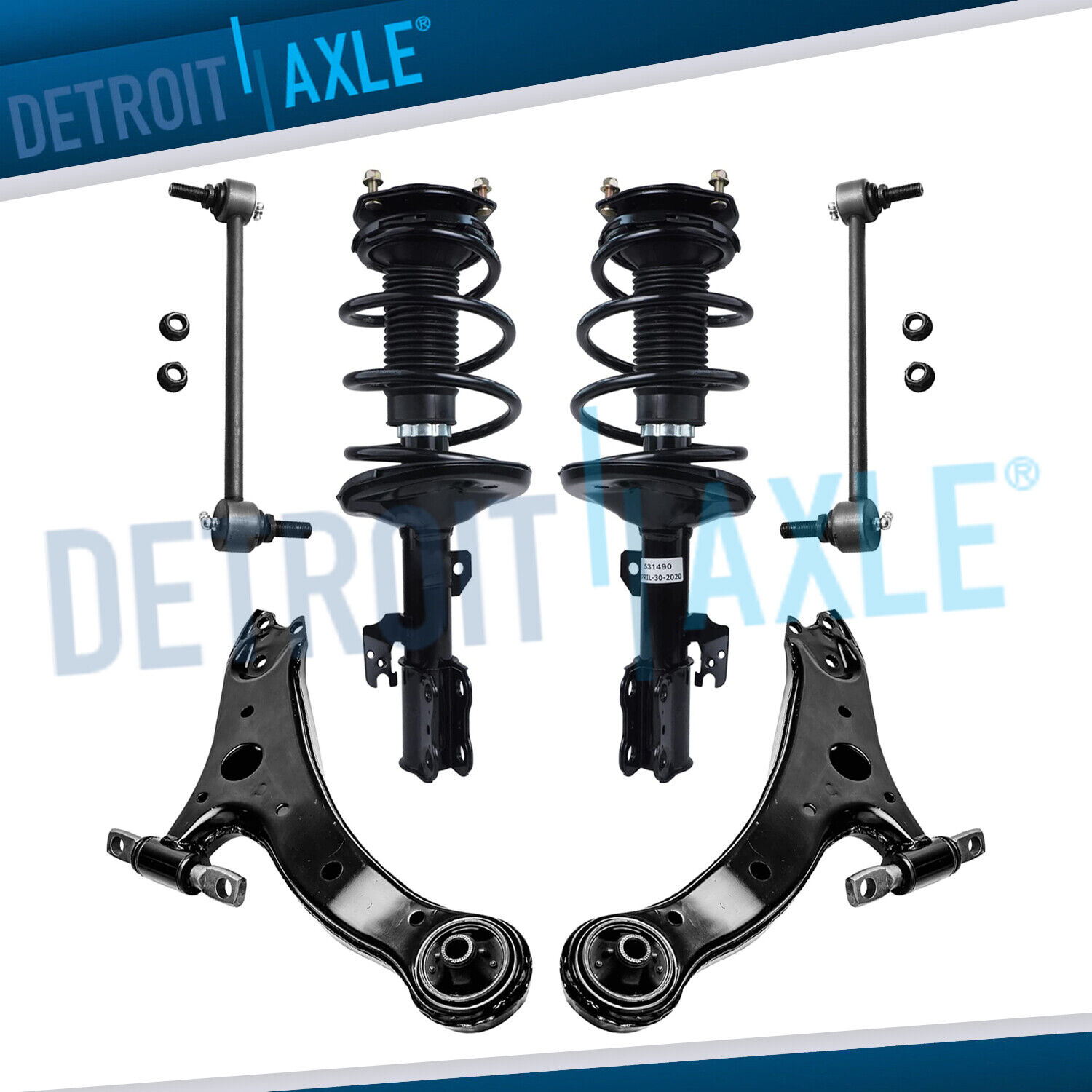 for 2002 2003 Camry ES300 Front Struts Spings Pair Lower Control Arm & Sway Bar