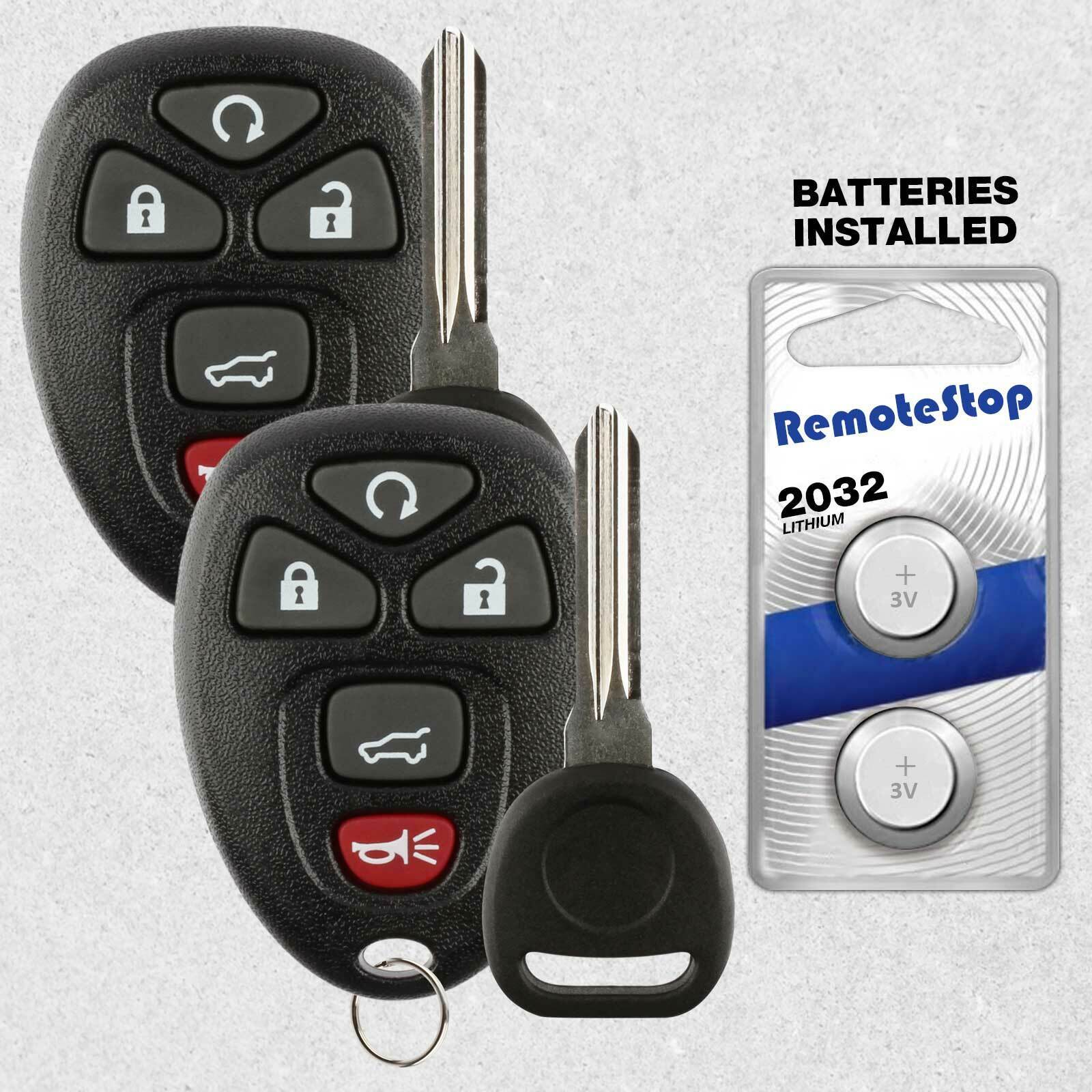 2 For 2012 2013 2014 2015 2016 2017 Buick Enclave Keyless Car Remote Fob + Key