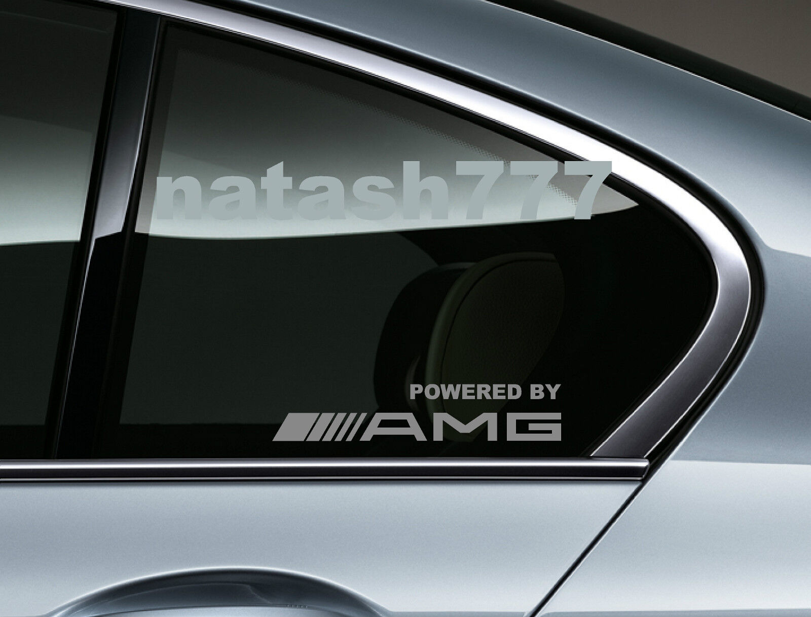 Powered by AMG Mercedes Benz Sport Racing Window Decal sticker emblem SILVER