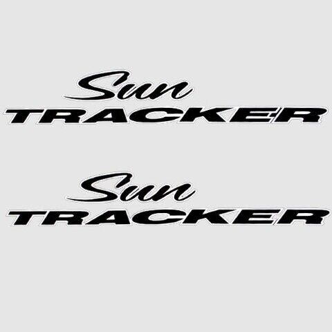 Sun Tracker Boats Logo Decals 158043 | 19 x 3 3/8 Inch Black (Pair)