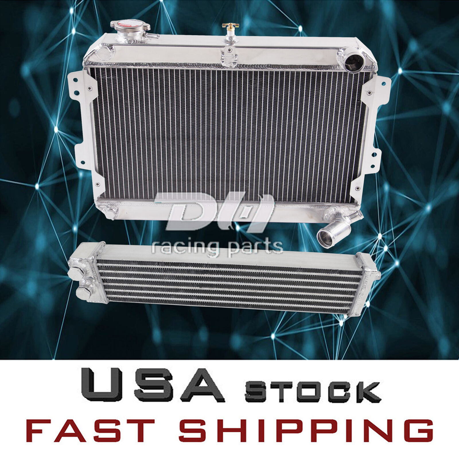 For 1979-1985 Mazda RX-7 RX7 SA/FB S1 S2 S3 12A 13B Aluminum Radiator&Oil cooler