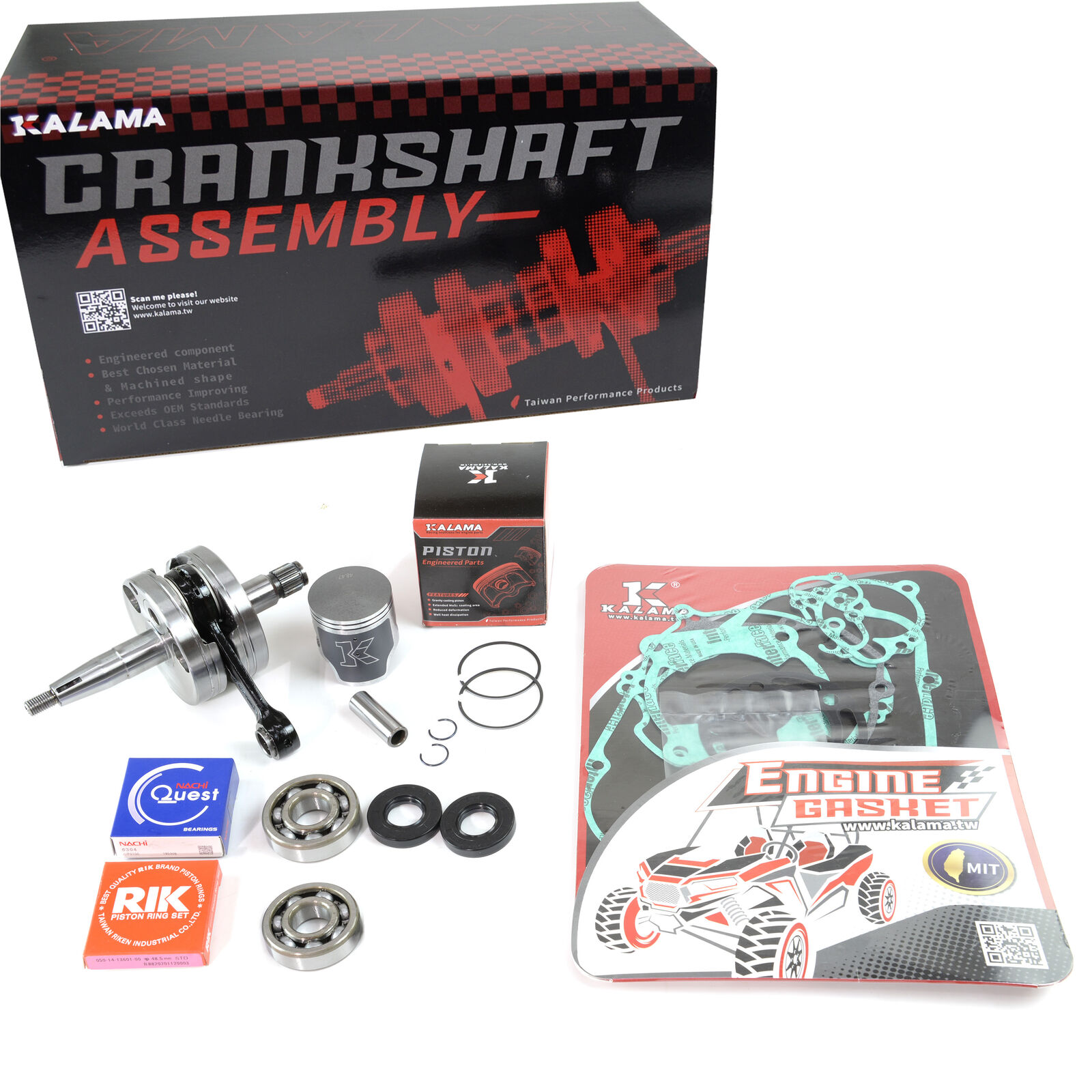 Kalama Racing Engine Rebuild Kit Crankshaft Piston to Kawasaki KX85 KX 85 01~05.