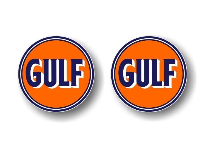 2 Vintage 1960\'s Style GULF Gasoline Gas Station Pump Decals Oil Garage Stickers