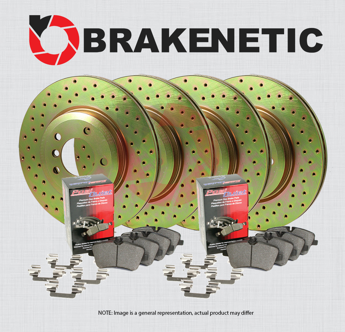 F&R BRAKENETIC Sport Drilled Brake Rotors + Ceramic Pads 36.44184.21