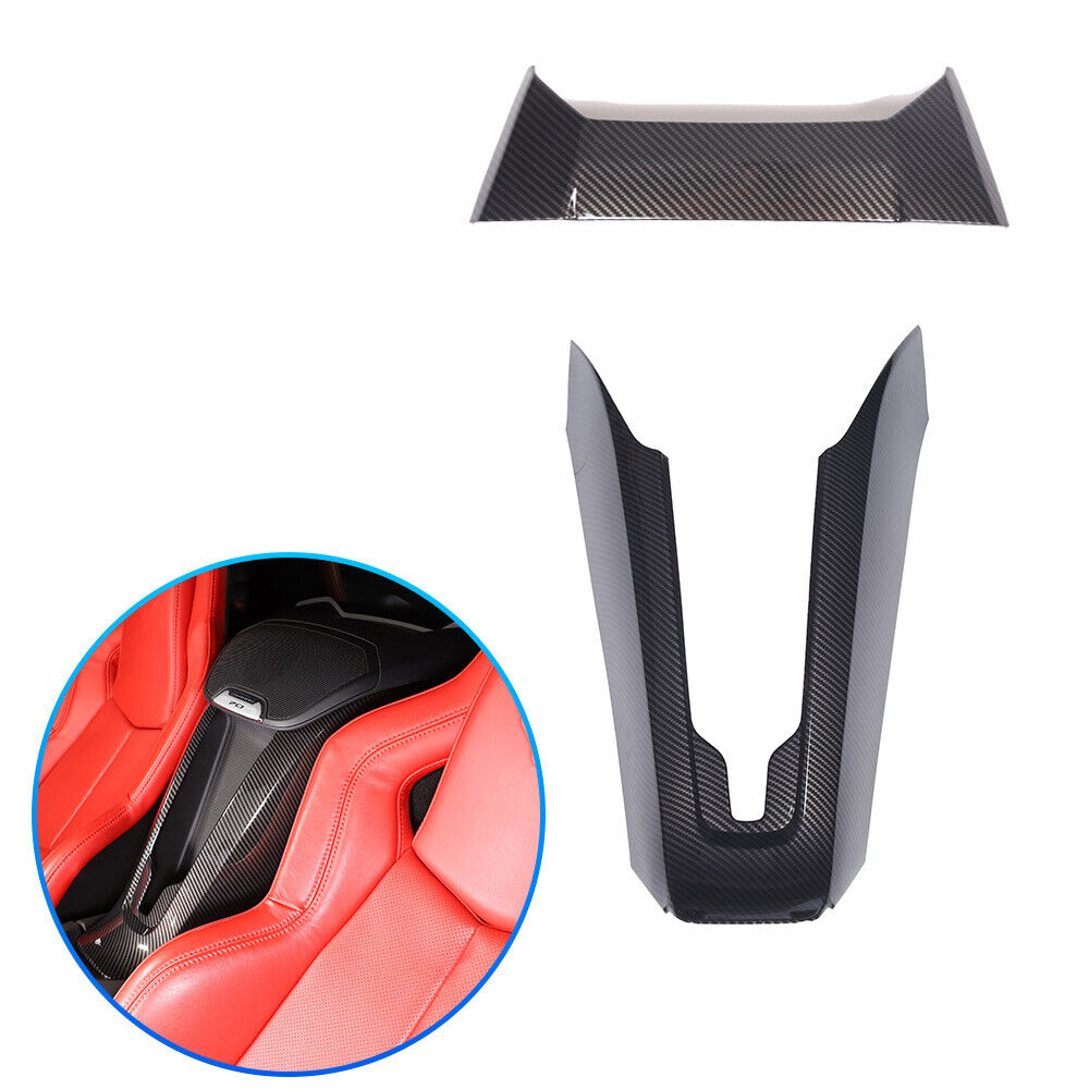 2pcs Carbon ABS Waterfall Wireless Charger Cover For Corvette C8 Convertible