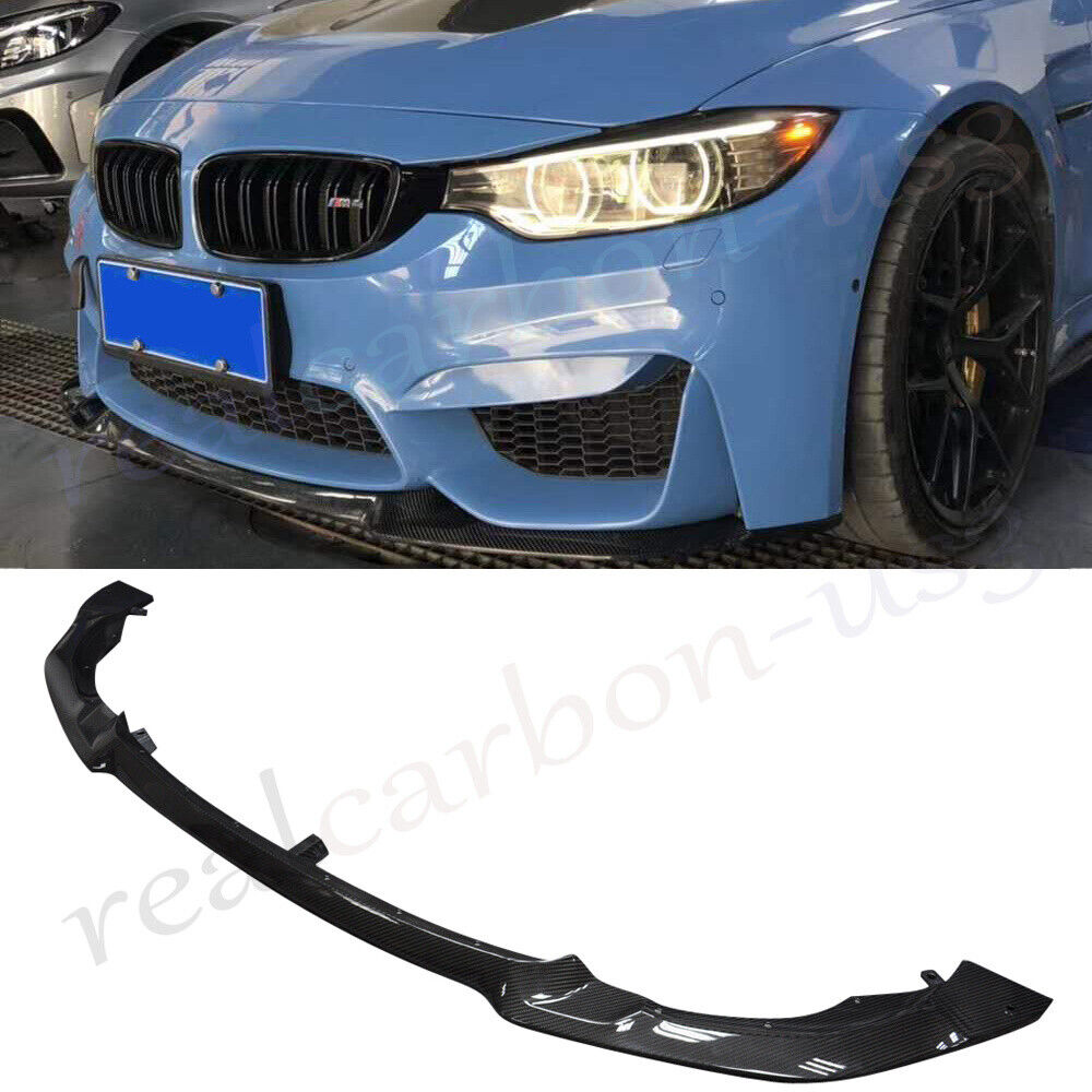 For BMW F80 M3 F82 F83 M4 CS Style 2014+ Carbon Fiber Front Bumper Lip Spoiler