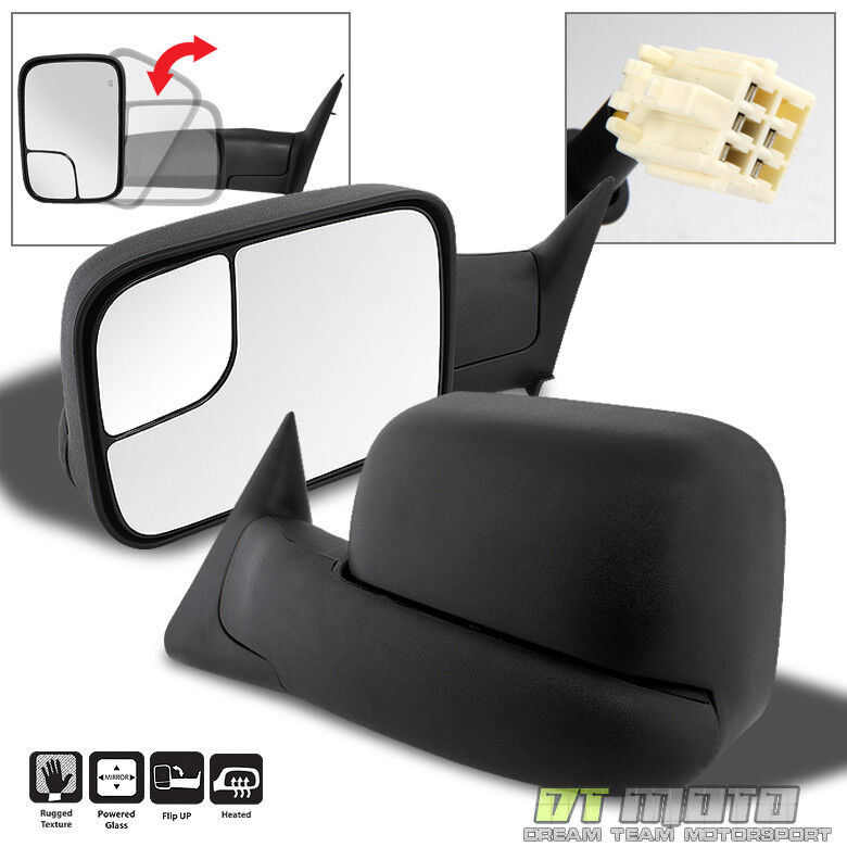 1998-2001 Dodge RAM 1500 2500 3500 FlipUp Power+Heated Towing Mirrors LEFT+RIGHT