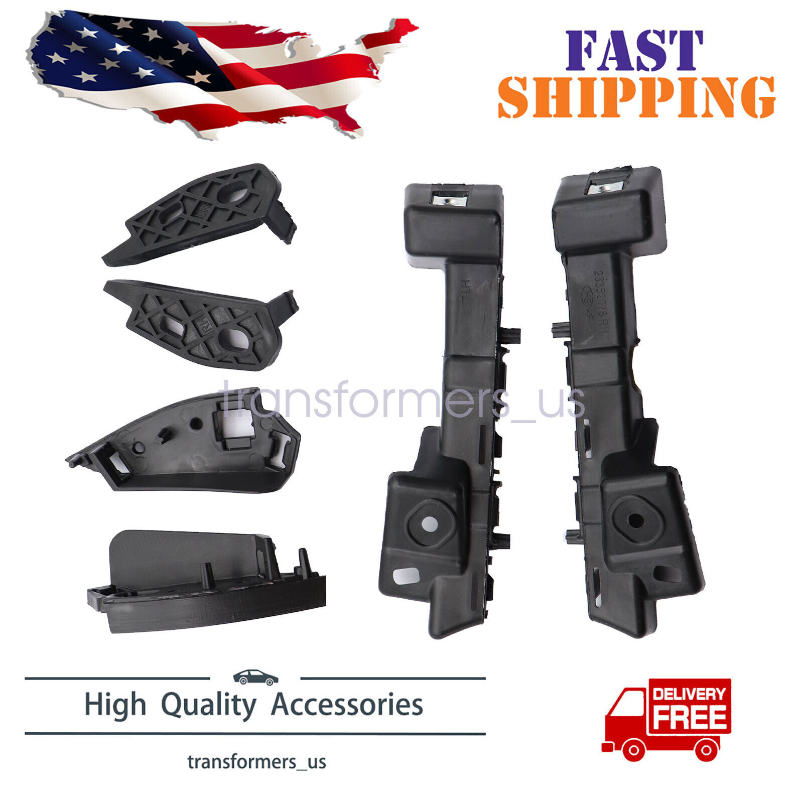 For 2016 2017 2018 Chevy Chevrolet Malibu Front Bumper Retainer Brackets Support