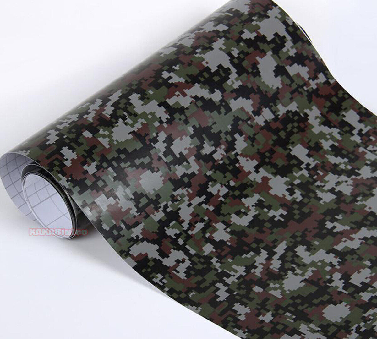 Digital Black Camo Camouflage Flexible Satin Car Vinyl Wrap Decal Sticker HDUS