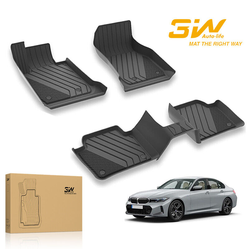 3W Floor Mats for BMW 3 Series 2013-2018 F30/F31 All Weather Floor Liners TPE