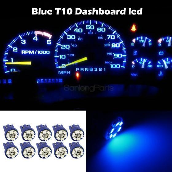 10 Bright Blue 12V LED 168 194 T10 Wedge 6SMD Instrument Panel Bulb For Toyota