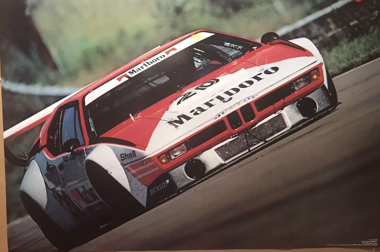 BMW M1 Stuck/Hobbs Racing High Bank 1980 Racing Out of Print Car Poster 