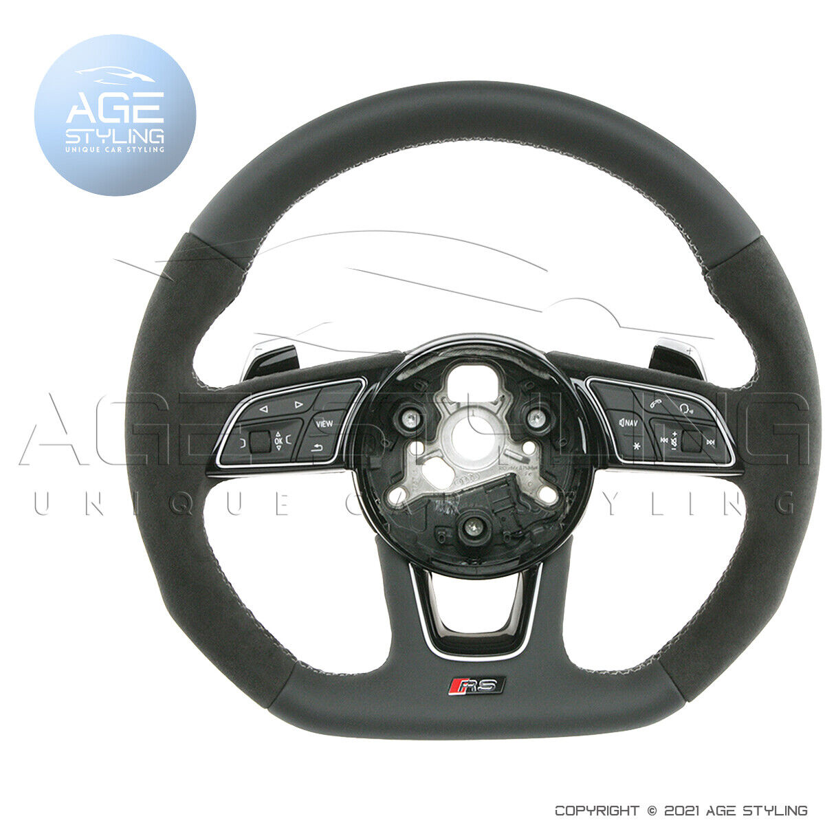 Audi RS3 8V Quattro S-Tronic Flat Bottom Alcantara Steering Wheel 8V0419091CDMCY
