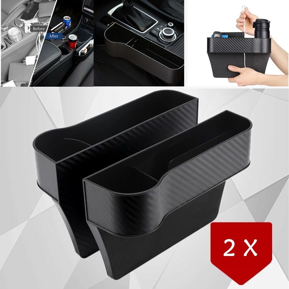 2X Car Seat Gap Catcher Filler Storage Box Pocket Organizer Holder ABS SUV -US