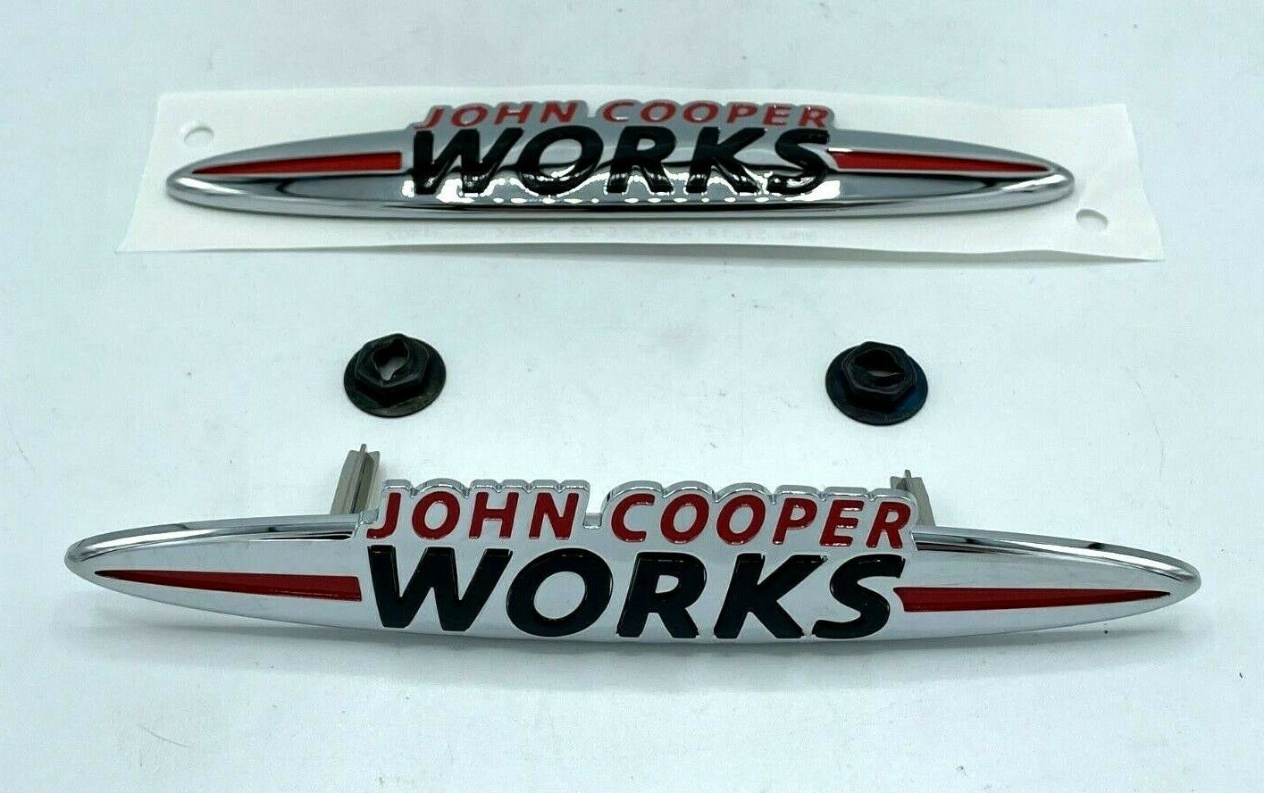 07-2013 MINI John Cooper Works Front and Rear Badge Set R55 R56 R57 R58 R59 JCW