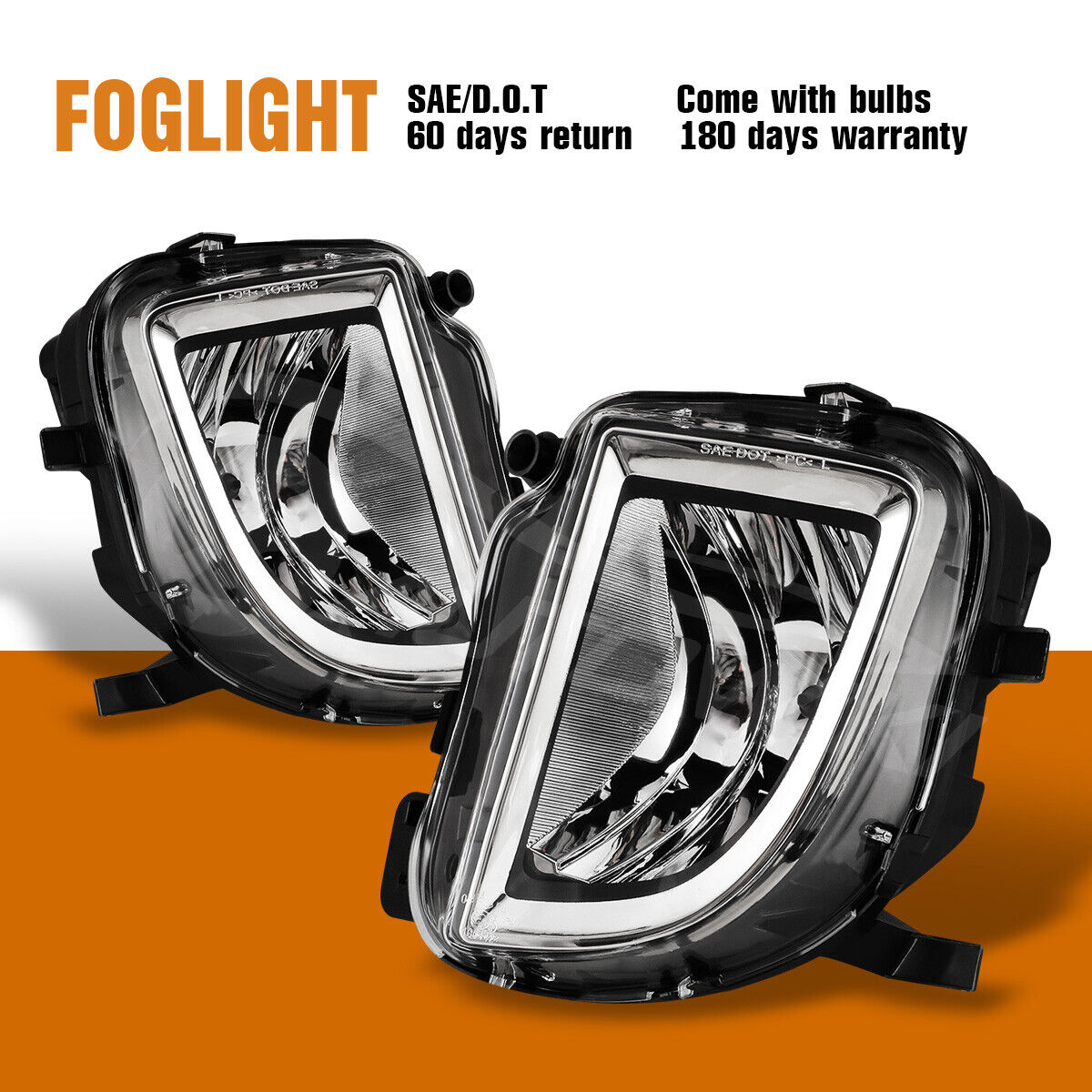 Fog Lights Fits 11-15 Volkswagen Jetta GLI 10-14 GTI Bumper Lamps Clear Pair L+R