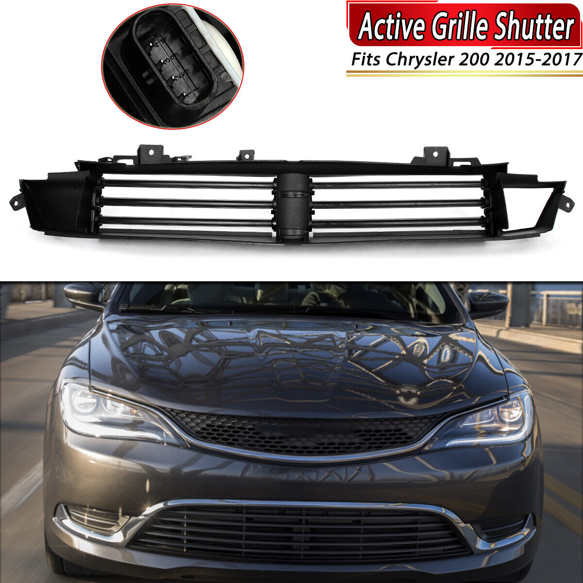 Active Grille Shutter For 2015-2017 Chrysler 200 Lower Air Deflector #68302662AA