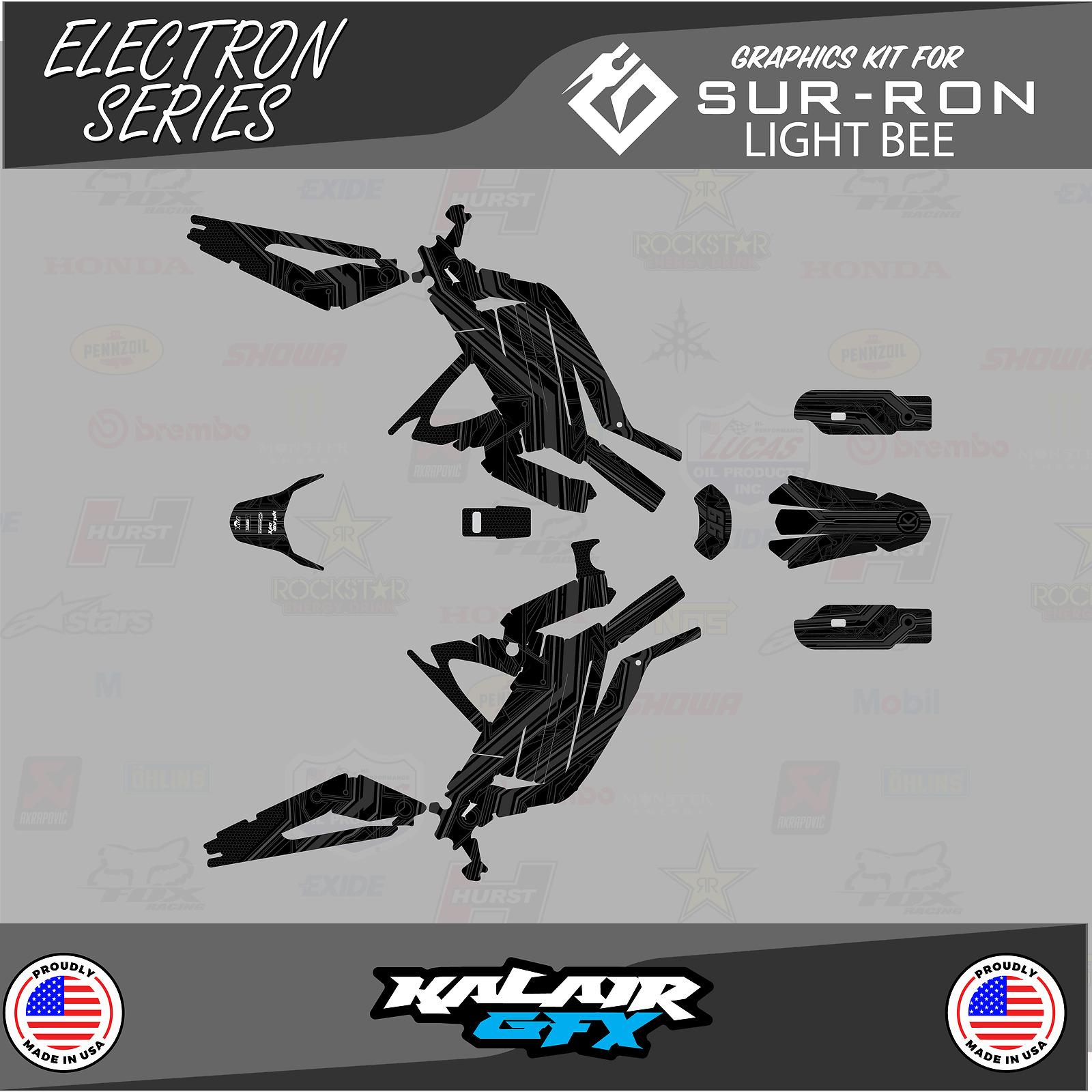 Graphics Kit for Surron Light Bee (All Years)  Electron Series - Smoke