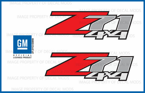 set of 2: 2009 Chevrolet Silverado Z71 4x4 decals - F - 1500 2500 HD stickers