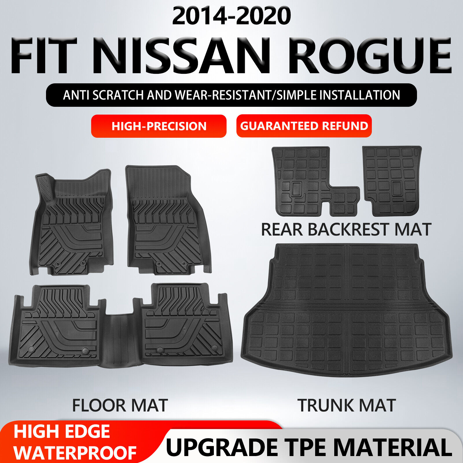 For 2014-2020 Nissan Rogue SV S SL Floor Mats Trunk Mat Cargo Liners Accessories