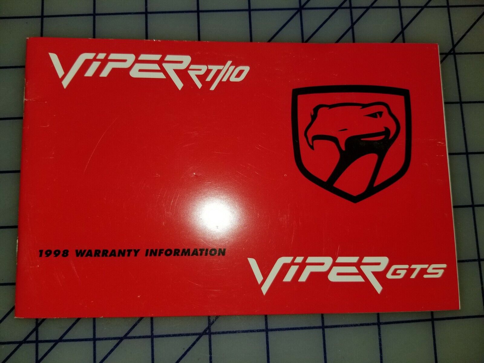1998 Dodge Viper RT/10 GTS Owners Manual Supplement Warranty Information  
