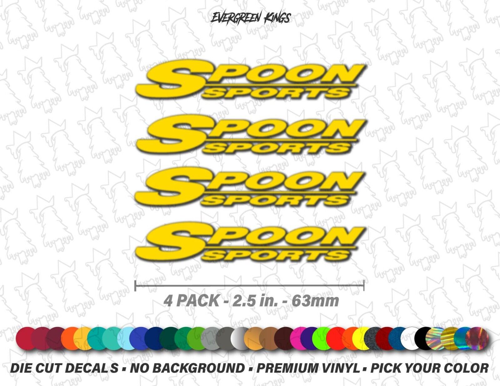 x4 Spoon Sports Wheel Rim Stickers Slipstream Rota JDM Restoration Decal Kit