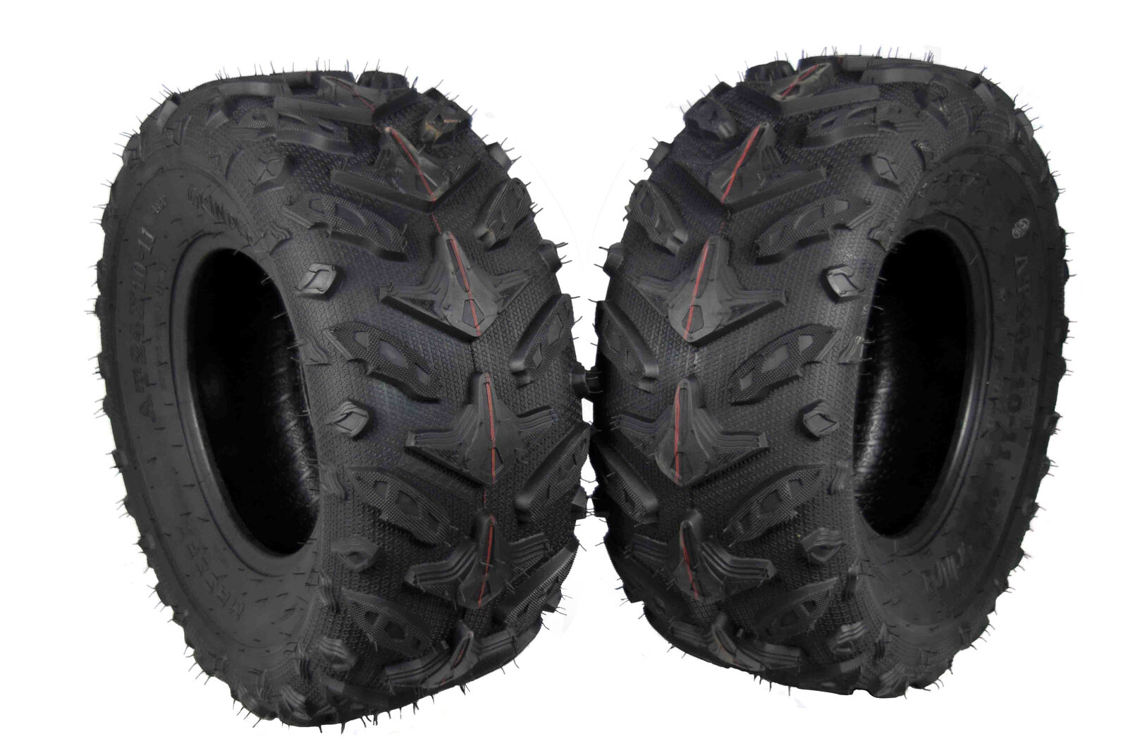 MASSFX Grinder 24x10-11 Rear Tire 6 Ply Soft/Hard Pack Ground for ATV (2 Pack)