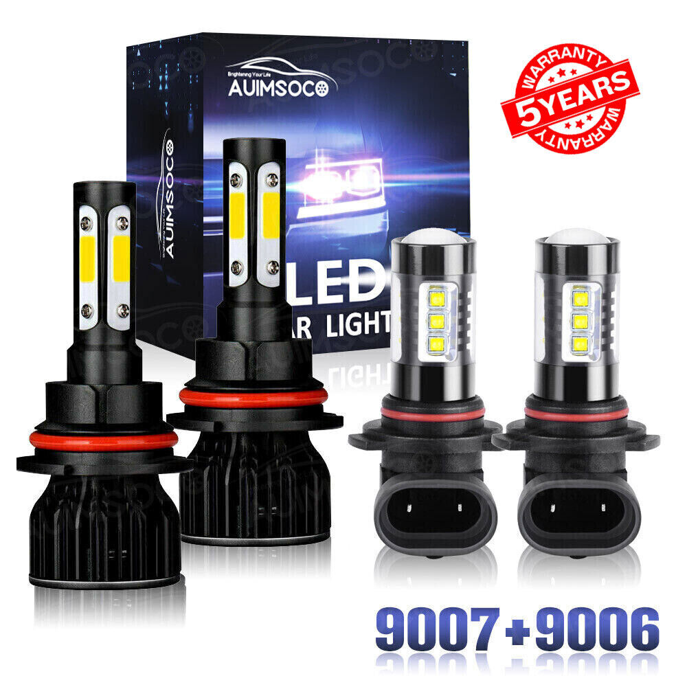 For 2003-2005 Dodge Ram 1500 2500 3500 LED Headlight Hi/Lo+ Fog Light Bulbs Kit