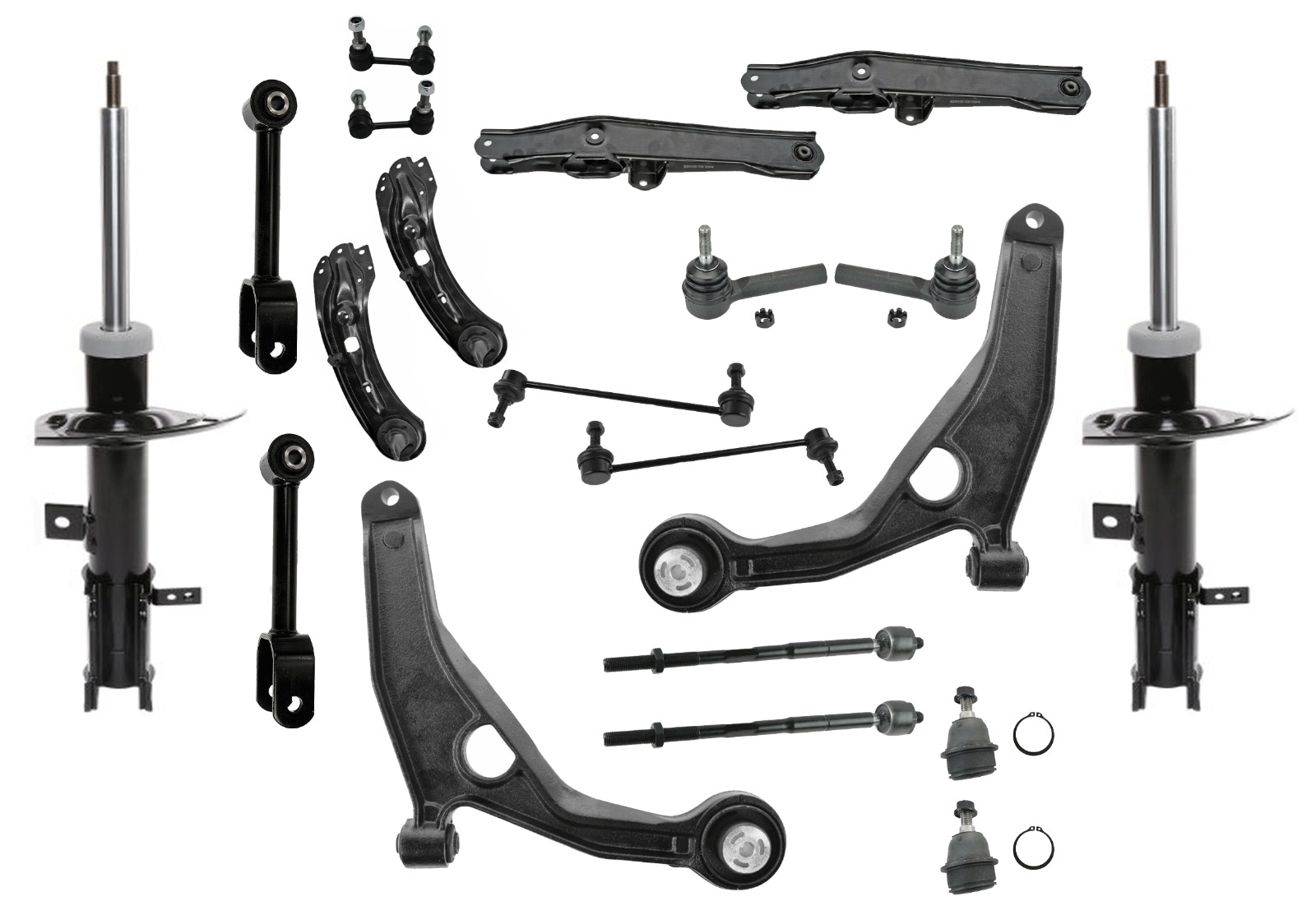 Suspension Kit  Front & Rear Control Arms Ball Joint Sway Bar Link Tie Rod Strut
