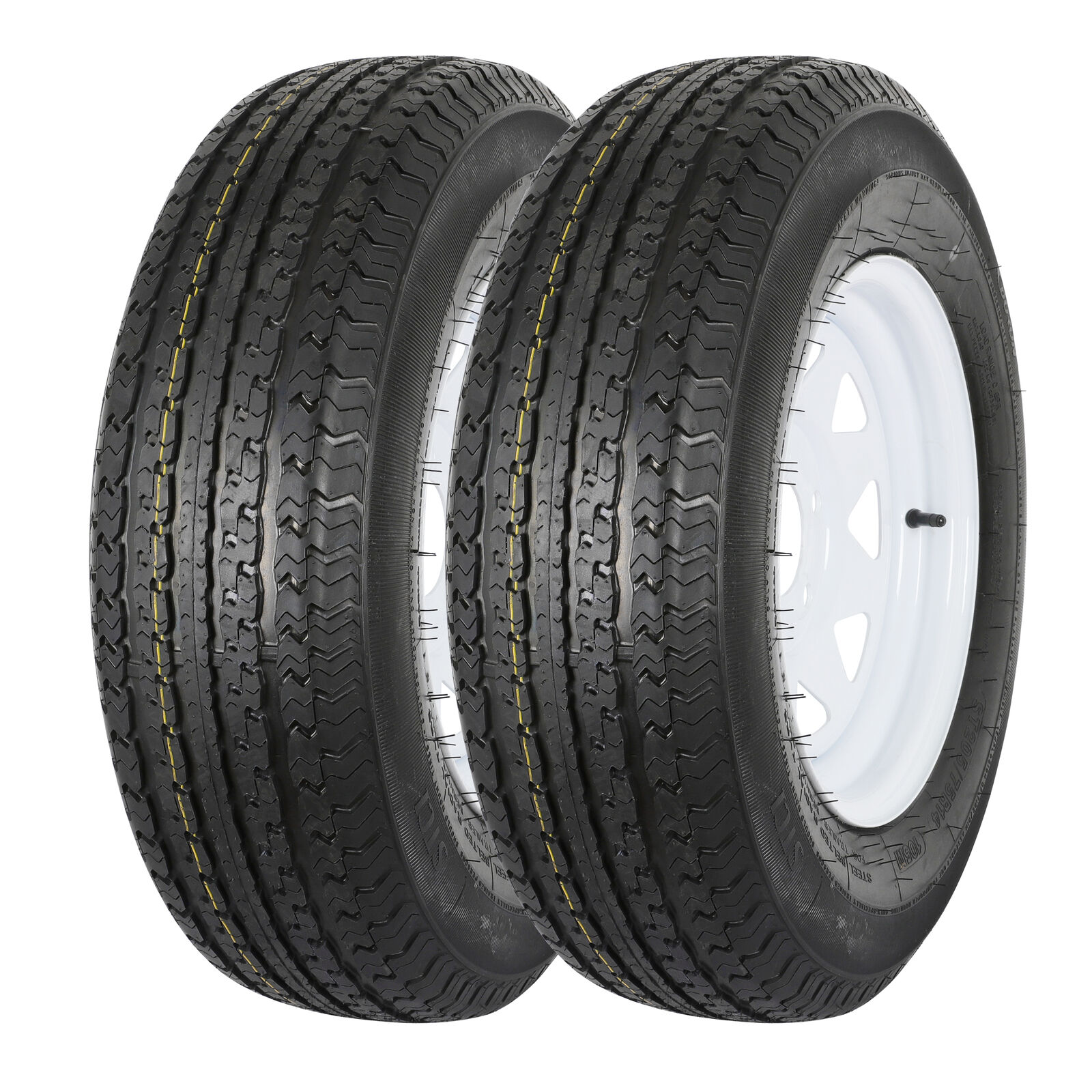 ST205/75R14 Radial Trailer Tire with Rim, 8-Ply Load Range D, Set of 2