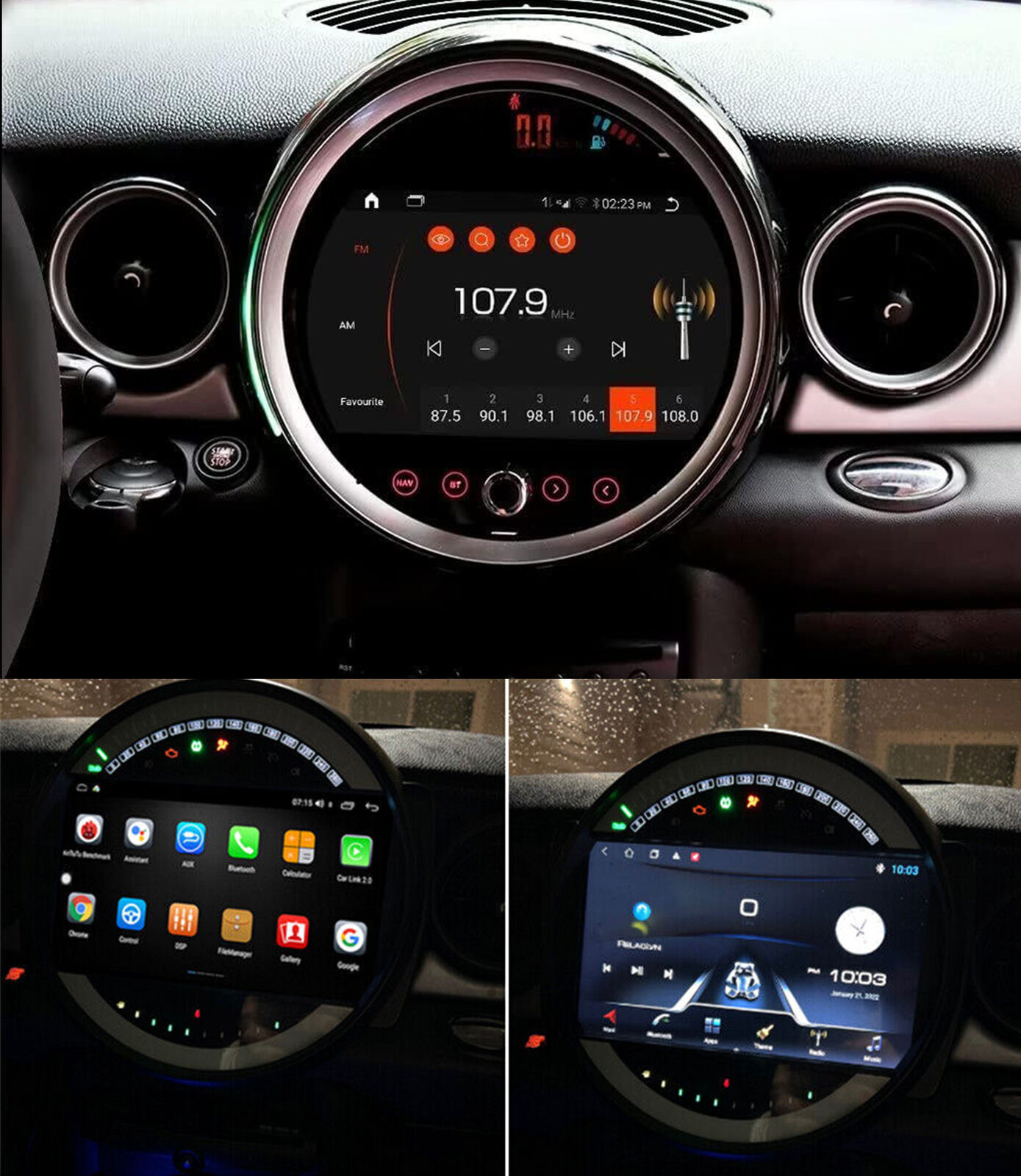 Android 13.0 Carplay GPS For BMW Mini Cooper R56 R60 2007-2013 Car Radio Stereo