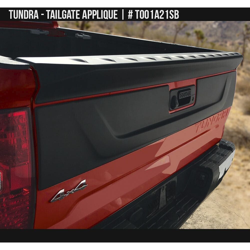 Fits 14-21 Tundra Air Design ABS Tailgate Applique Panel Cover Black TO01A21SB