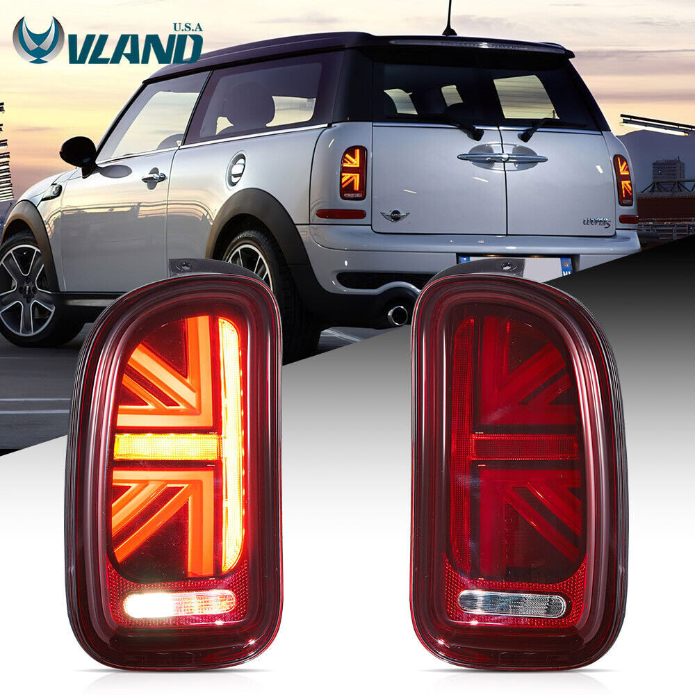 VLAND Red LED Tail Lights For 2007-2013 Mini Cooper Clubman Rear Brake Lamps