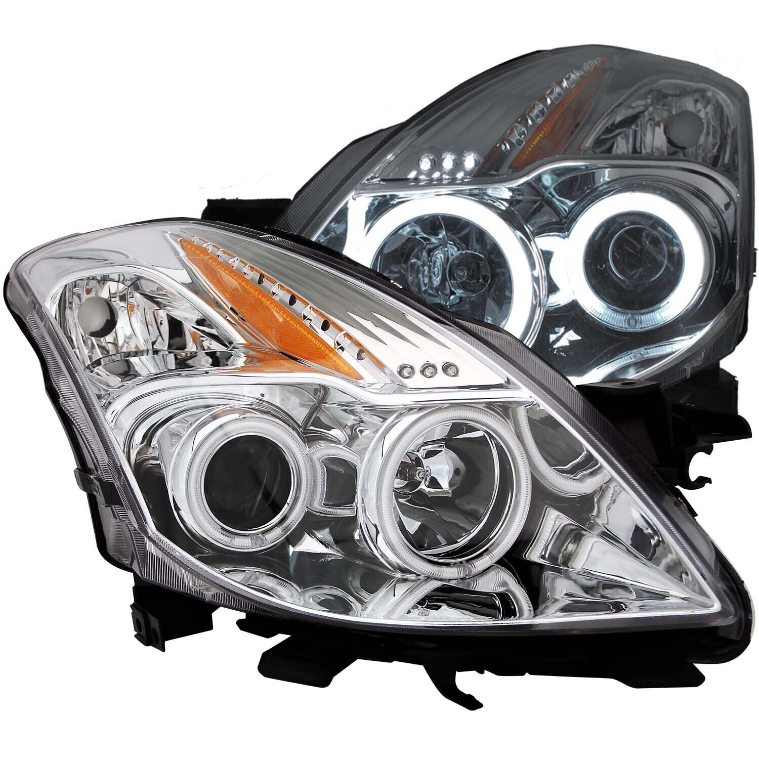 Fits NISSAN ALTIMA 08-09 2DR PROJECTOR HEADLIGHTS Chrome W/ RX HALO 121396